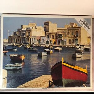 Vintage Whitman 1000-piece jigsaw puzzle featuring a "Harbor Scene, Malta